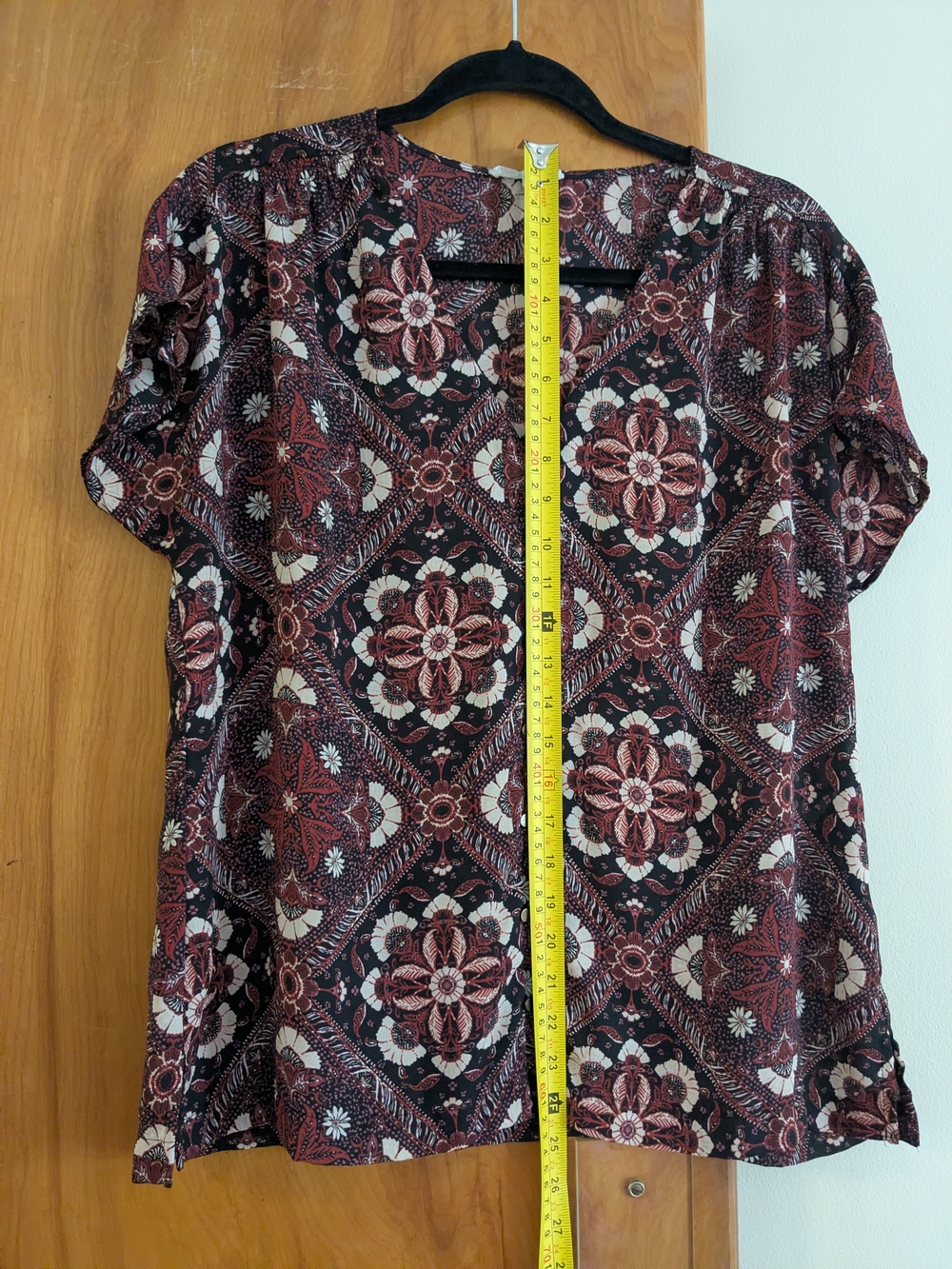 Maurices Black & Brown Floral Medallion Short-Sleeve Button Down Top - Picture 8 of 10